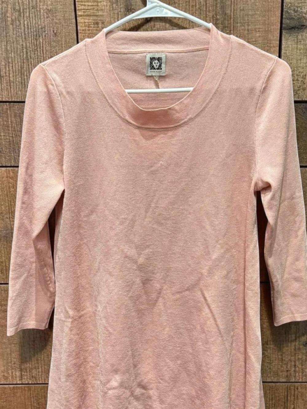 Anne Klein Light Pink Long Sleeve Tunic Top MEDIUM - Picture 5 of 6